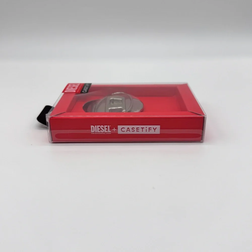 Diesel x Casetify Silver Metal Popup Stand Accessory For Magsafe Mobile Phone